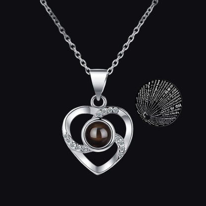 Miś Wiecznej Miłości z Różą w Szkle I Naszyjnikiem